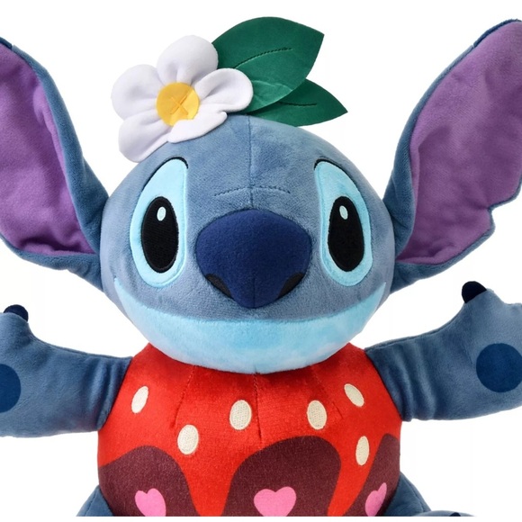 DISNEY STORE Official Stitch Valentine's Day Plushie Chocolate Dipped Strawberry - Picture 2 of 8